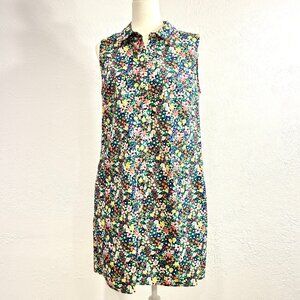 Tommy Hilfiger 100% Cotton Sleeveless Shirt Dress, Bright Floral Size10